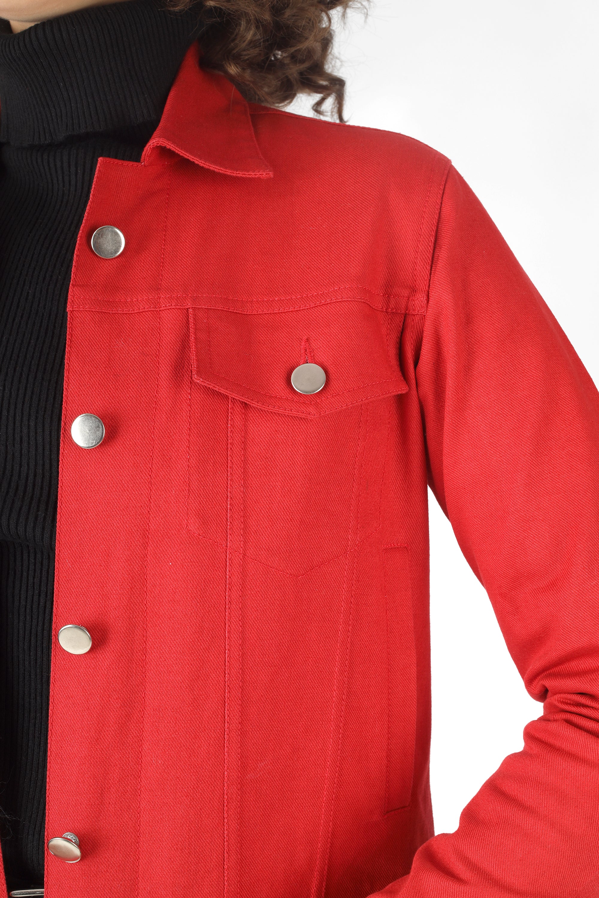 Spring Autumn New Men's Jean Jacket Slim Fit Cotton Denim Jacket Red White  Black Ripped Hole Jean Coats Men Outwear Plus size