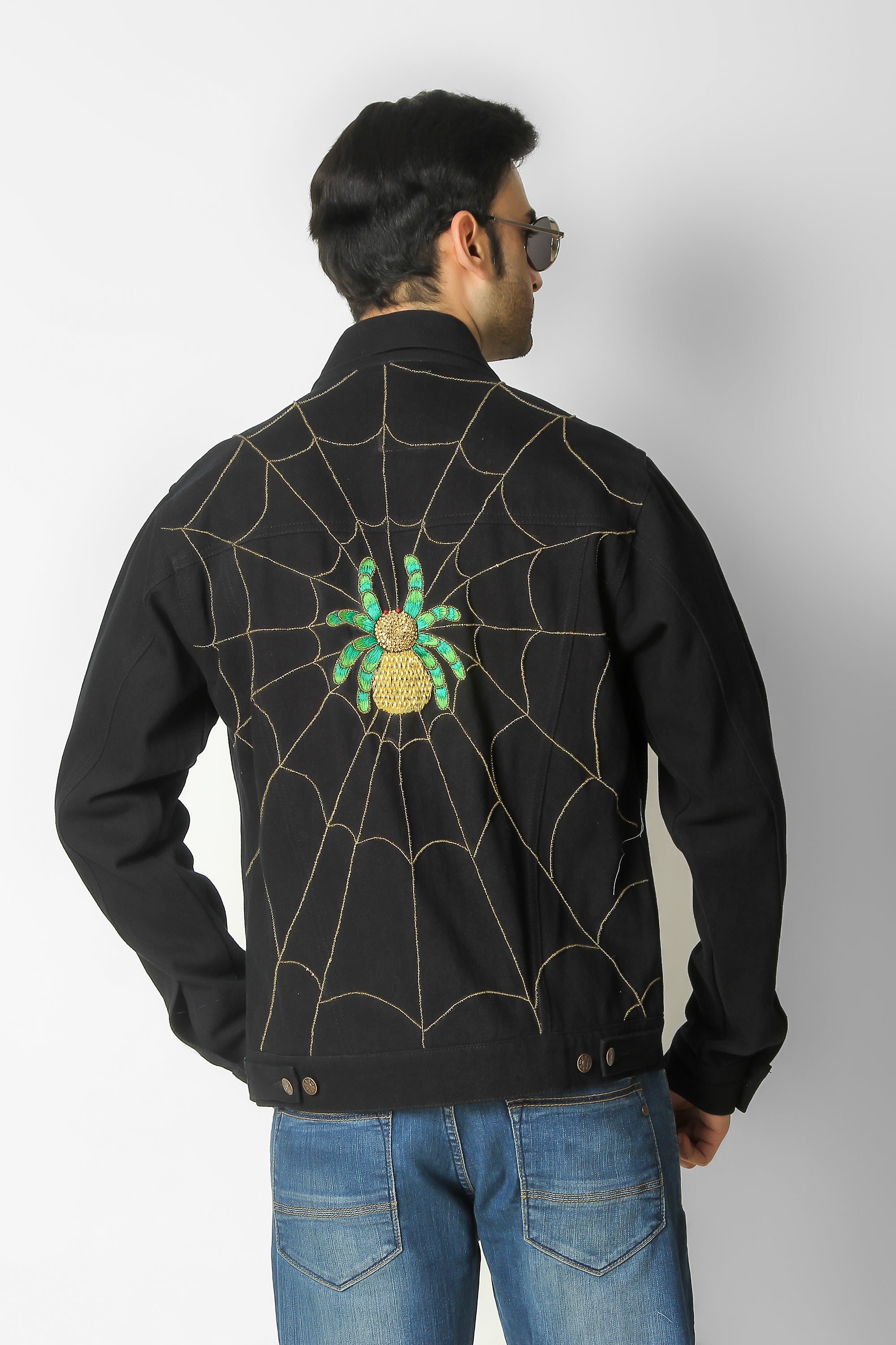 Custom Spider Design. Men Denim Jacket By Nemanja - Artistshot