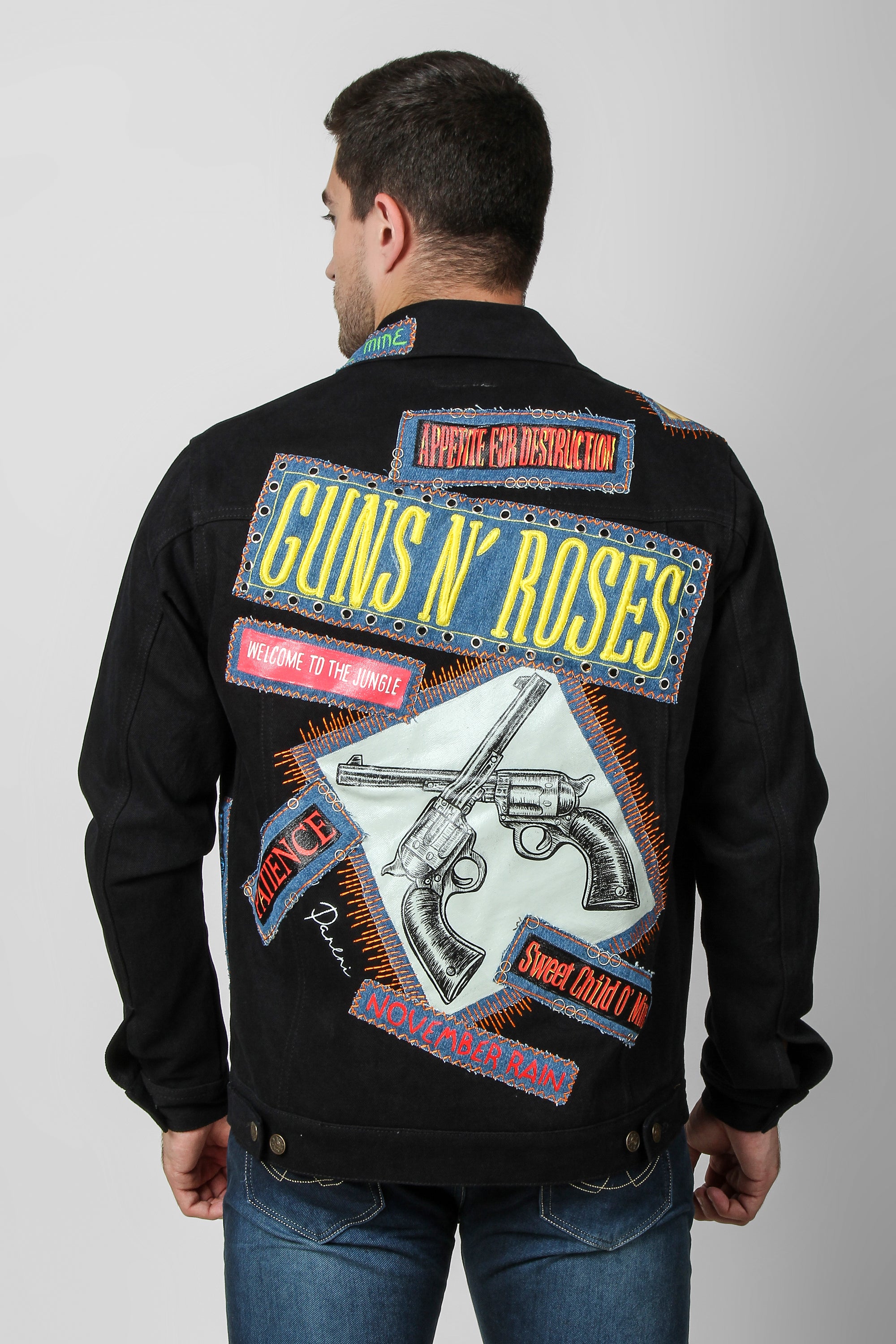 Guns n Roses Denim Jacket Hand-Painted Denim Jacket || Embroidered