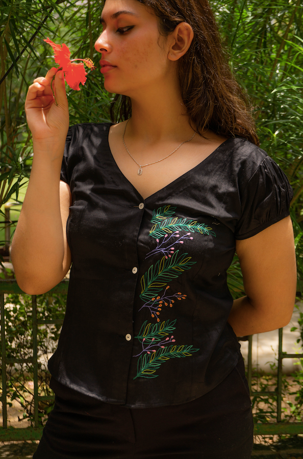 Paneni - Summer women’s clothing - Hand Embroidered Black 