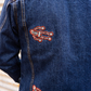 Black Hand-embroidered Denim Jacket by Paneni denim jacket, 
