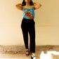 Paneni - Pure Silk Cami Top - Hand-Painted Florals shirts, 